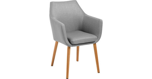 ARMLEHNSTUHL in Webstoff - Hellgrau, KONVENTIONELL, Holz/Textil (58/84/58cm) - Carryhome