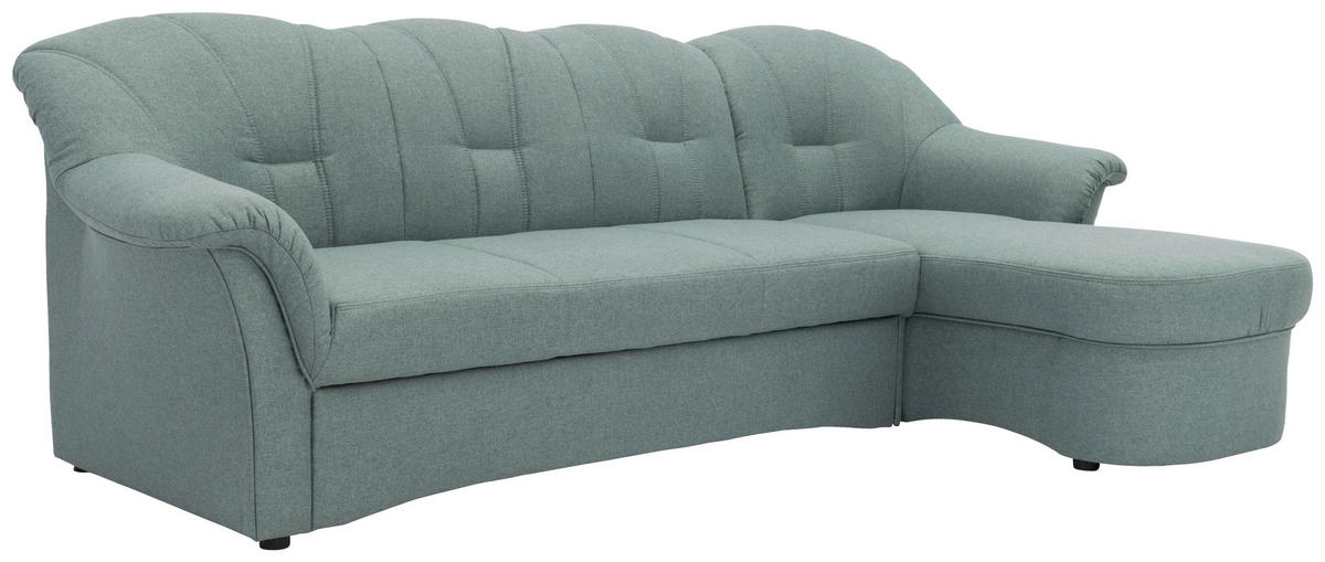 ECKSCHLAFSOFA in Webstoff Hellblau  - Schwarz/Hellblau, KONVENTIONELL, Kunststoff/Textil (233/142cm) - MID.YOU