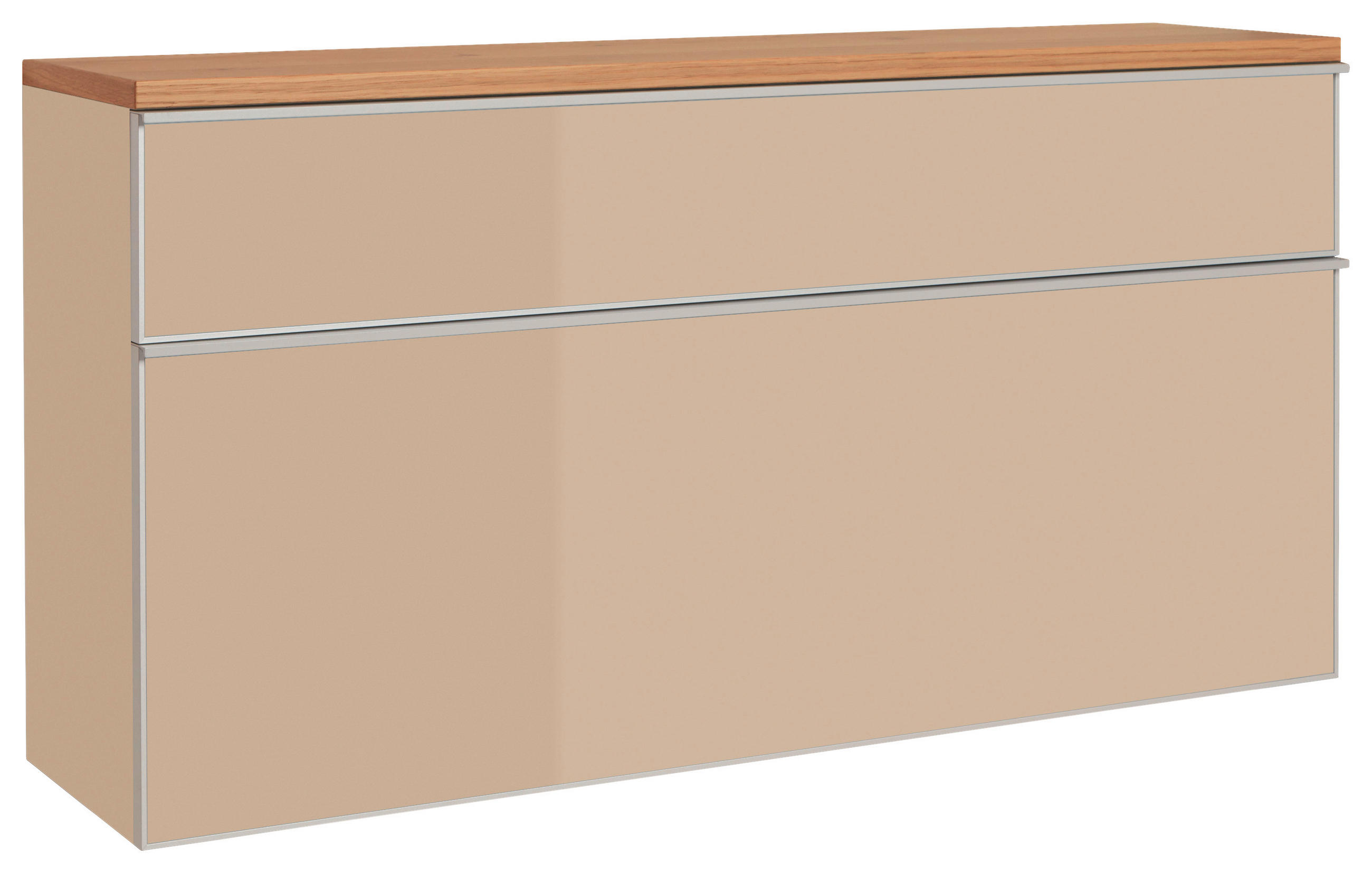 SCHUHKIPPER  in 120/61/31 cm  - Eichefarben/Silberfarben, Design, Glas/Holz (120/61/31cm)