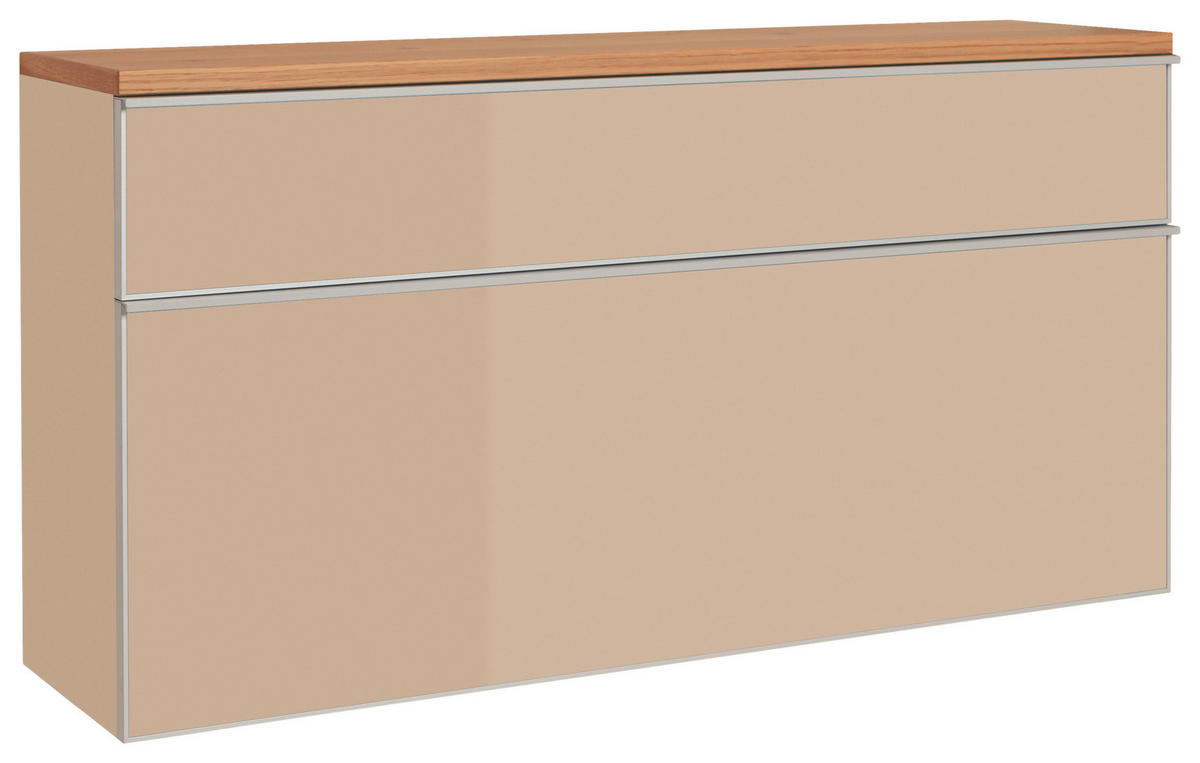 SCHUHKIPPER  in 120/61/31 cm  - Eichefarben/Silberfarben, Design, Glas/Holz (120/61/31cm)