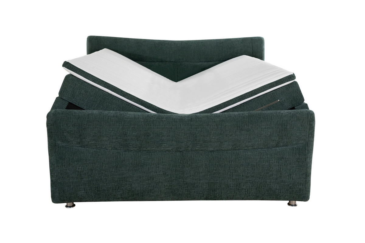 BOXSPRINGBETT 180/200 cm  in Türkis  - Türkis/Chromfarben, KONVENTIONELL, Textil/Metall (180/200cm) - Esposa