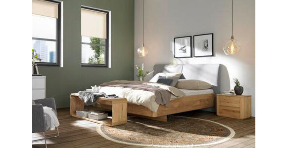 BETT 140/200 cm  in Grau, Eichefarben  - Eichefarben/Grau, Natur, Holz/Textil (140/200cm) - Valnatura