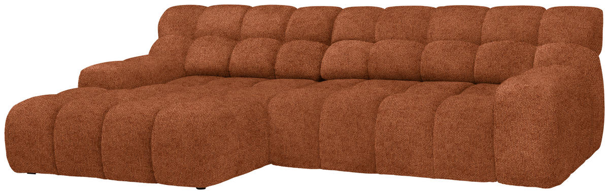 ECKSOFA in Webstoff Rostfarben  180/297 cm  - Rostfarben/Schwarz, MODERN, Kunststoff/Textil (180/297cm) - Welnova