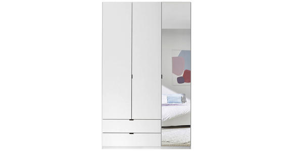 DREHTÜRENSCHRANK  in Weiß  - Schwarz/Weiß, MODERN, Glas/Holzwerkstoff (135,4/225,5/57cm) - Xora