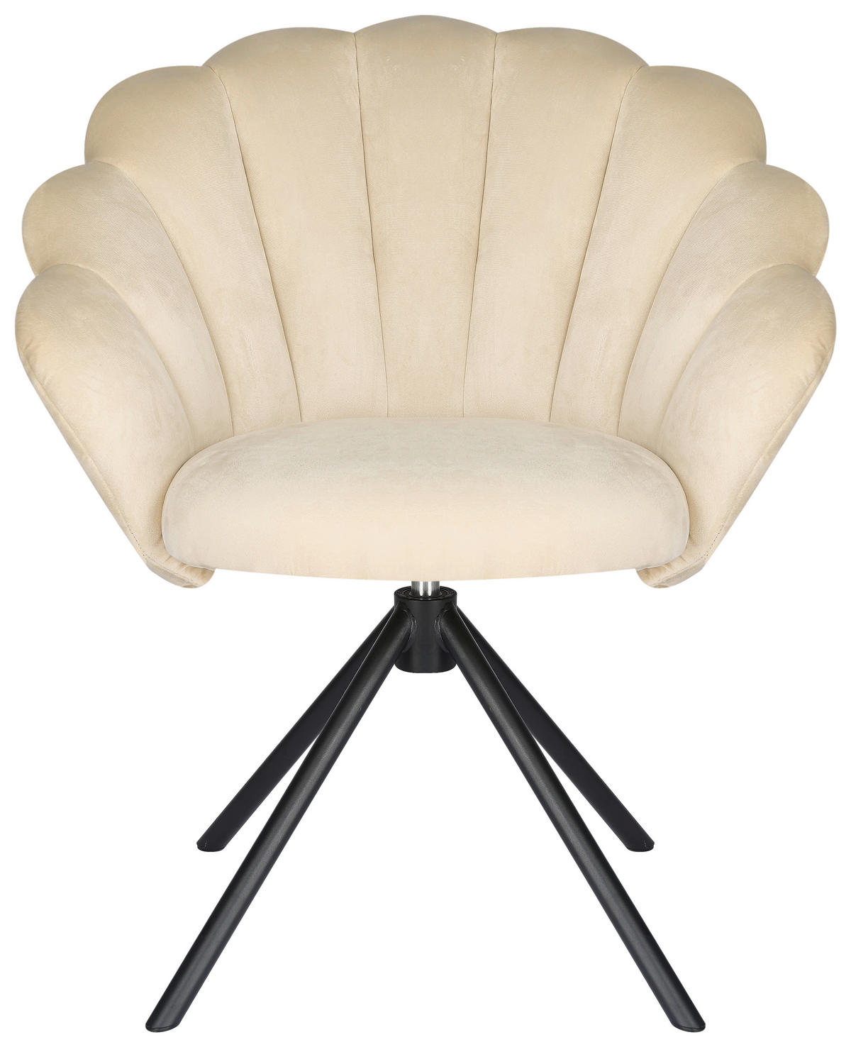 STUHL - Beige/Schwarz, Design, Textil/Metall (72/86/63cm) - Milino