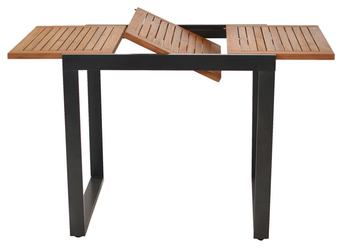 GARTENSET 3-teilig  - Graphitfarben/Akaziefarben, MODERN, Holz/Textil - Gardenson