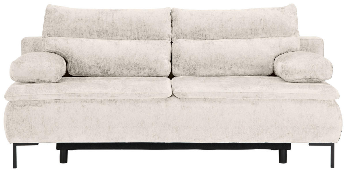 BOXSPRINGSOFA in Webstoff Beige  - Beige/Schwarz, Design, Textil/Metall (202/93/100cm) - Novel