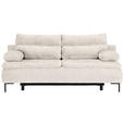 BOXSPRINGSOFA Webstoff Beige  - Beige/Schwarz, Design, Textil/Metall (202/93/100cm) - Novel