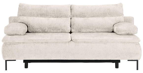 BOXSPRINGSOFA Webstoff Beige - Beige/Schwarz, Design, Textil/Metall (202/93/100cm) - Novel