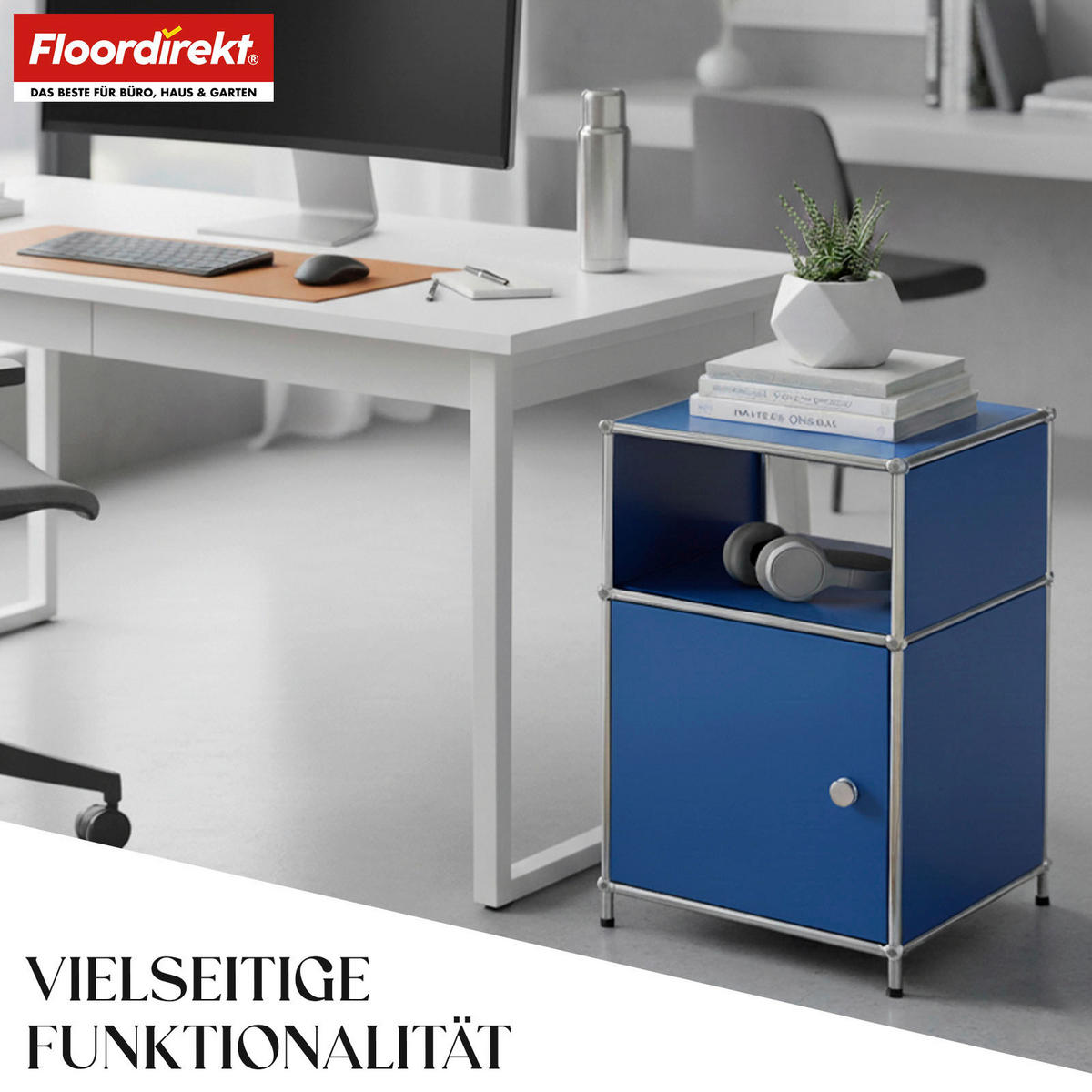 STANDREGAL Blau  - Blau, Basics, Metall (40/65/40cm) - Floordirekt