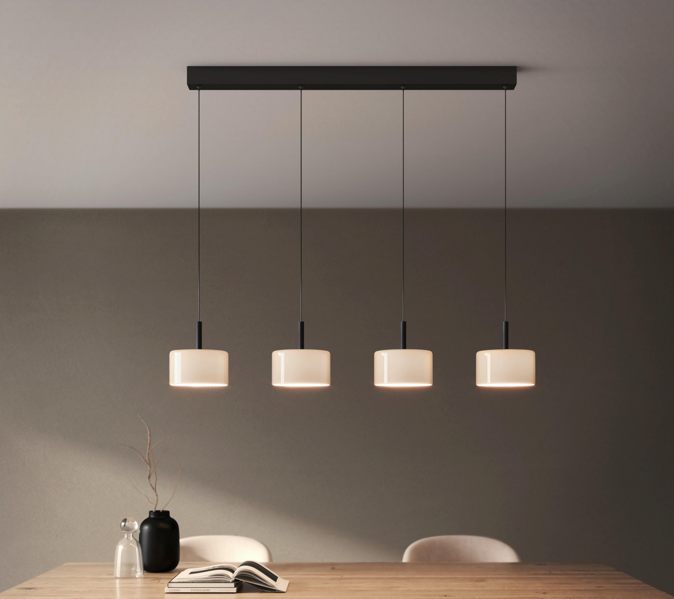 LED-HÄNGELEUCHTE 134/20/160 cm  - Weiß, Design, Glas/Metall (134/20/160cm) - Dieter Knoll