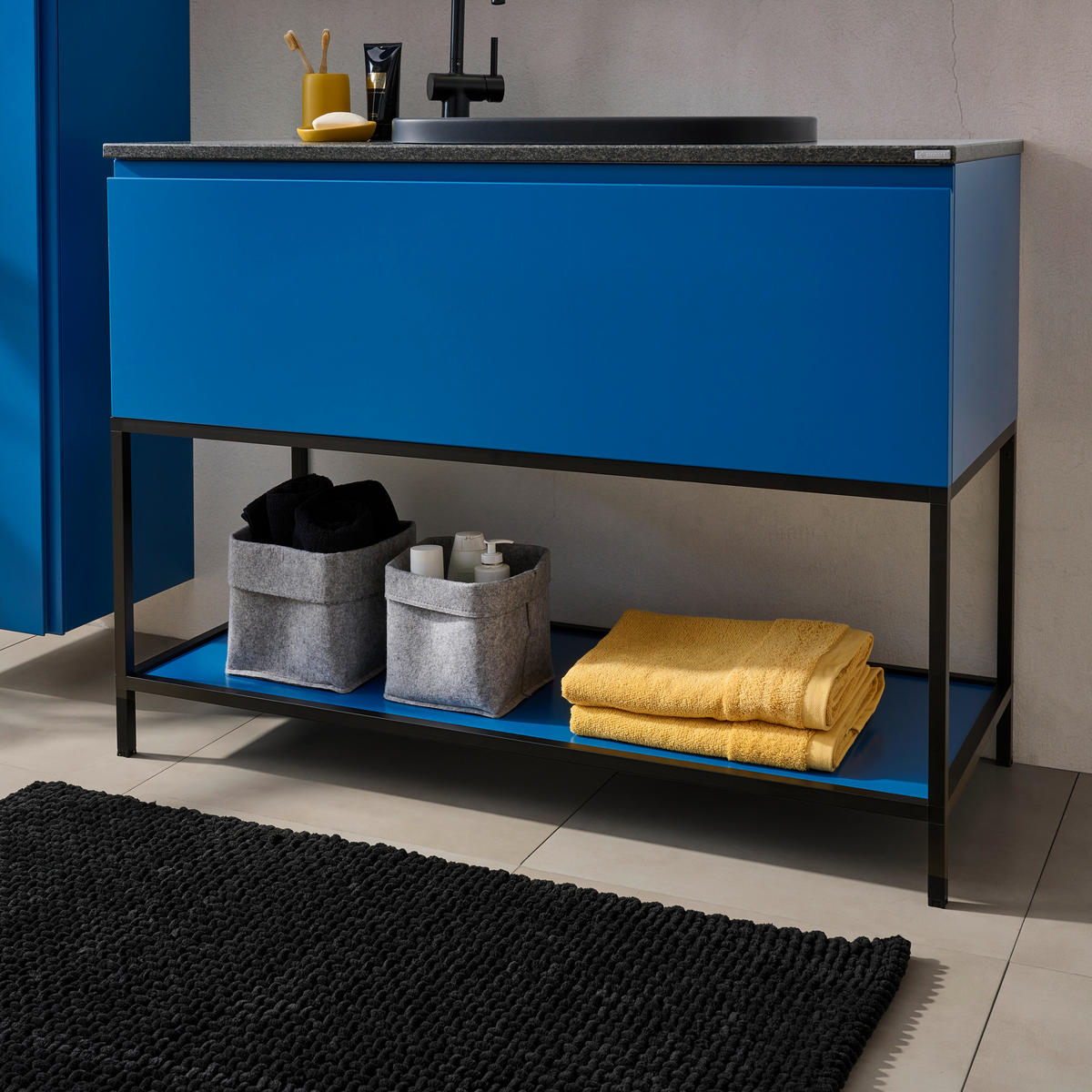BADEZIMMER  in 120 cm  - Dunkelblau, Design, Glas/Holzwerkstoff (120cm) - Dieter Knoll