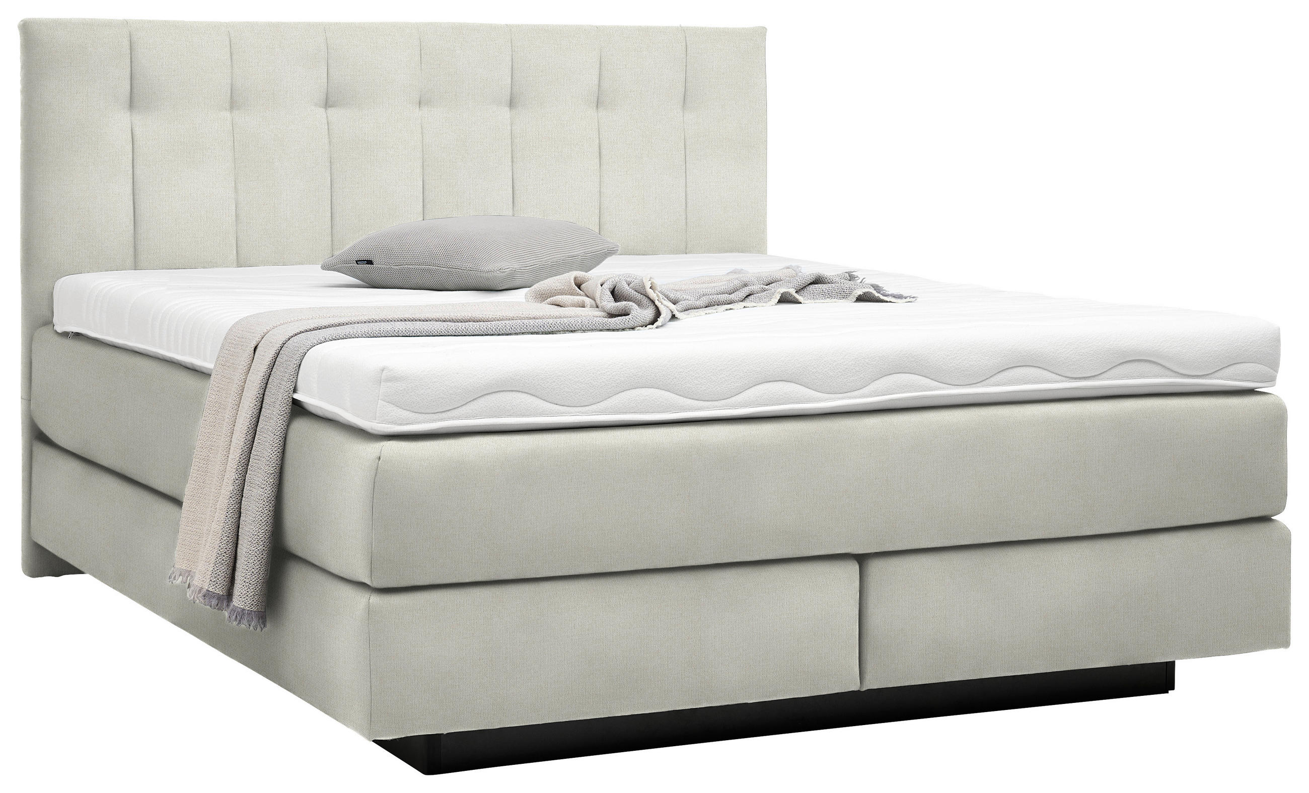 BOXSPRINGBETT 180/200 cm  in Naturfarben  - Schwarz/Naturfarben, Design, Holzwerkstoff/Kunststoff (180/200cm) - Beldomo - Sleep