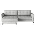ECKSOFA in Flachgewebe, Leinenoptik Silberfarben  170/242 cm  - Silberfarben/Schwarz, Design, Textil/Metall (170/242cm) - Xora