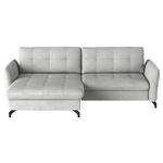 ECKSOFA in Flachgewebe, Leinenoptik Silberfarben  170/242 cm  - Silberfarben/Schwarz, Design, Textil/Metall (170/242cm) - Xora