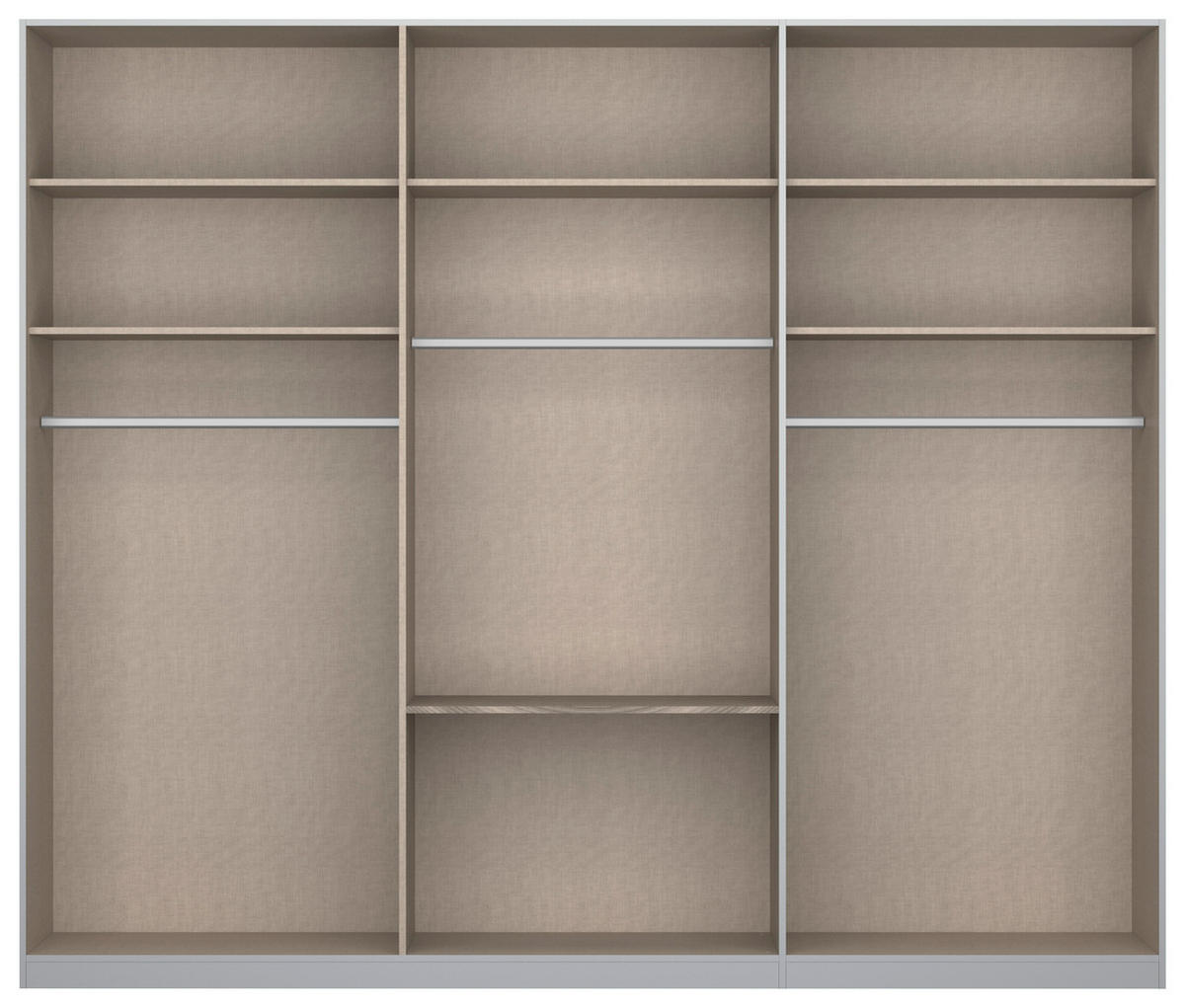 DREHTÜRENSCHRANK in Sonoma Eiche, Silberfarben  - Silberfarben/Alufarben, Modern, Holzwerkstoff/Metall (271/229/54cm) - Rauch Möbel