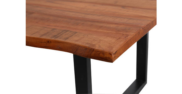 COUCHTISCH Akazie Hartholz 118/70/45 cm Schwarz, Akaziefarben  - Schwarz/Akaziefarben, Natur, Holz/Metall (118/70/45cm) - Landscape