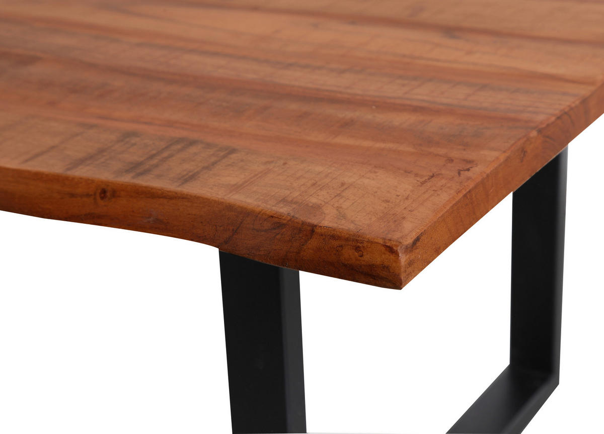 COUCHTISCH Akazie Hartholz 118/70/45 cm Schwarz, Akaziefarben  - Schwarz/Akaziefarben, Natur, Holz/Metall (118/70/45cm) - Landscape