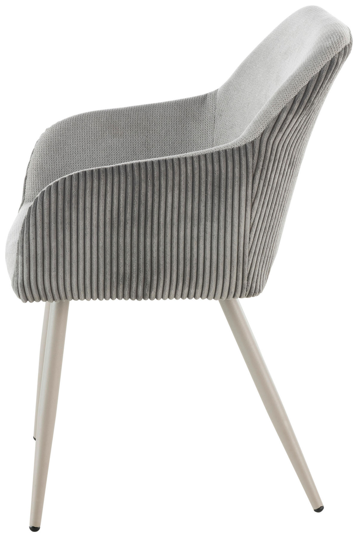 ARMLEHNSTUHL  in Eisen Leinenoptik, Cord  - Beige/Grau, LIFESTYLE, Holz/Textil (54/84/60cm) - Livetastic