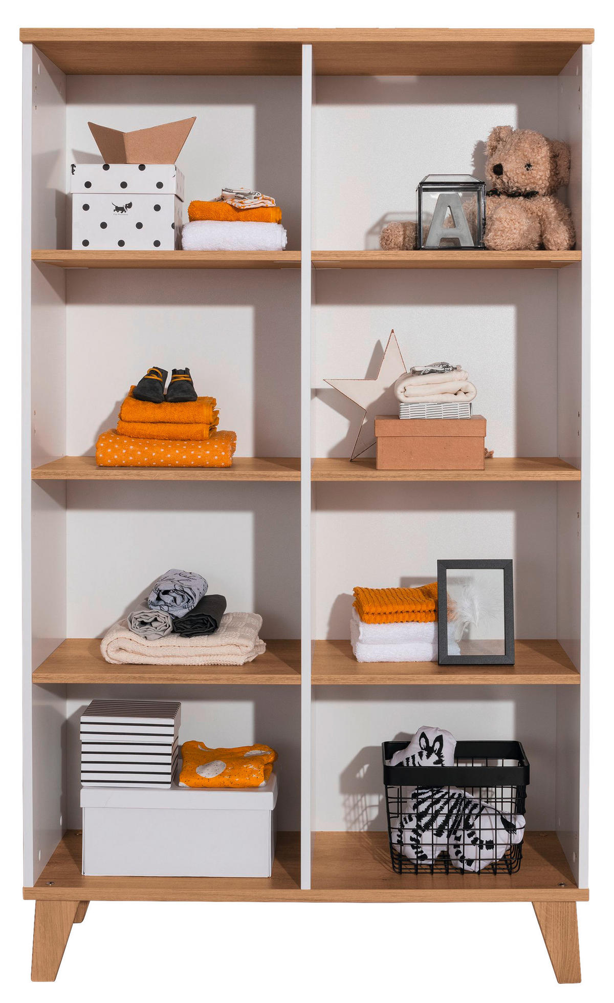 REGAL  94,8/159/39,9 cm Weiß, Eichefarben  - Eichefarben/Weiß, KONVENTIONELL, Holz/Holzwerkstoff (94,8/159/39,9cm) - Paidi