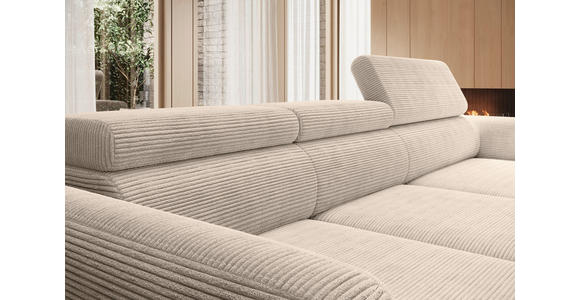 ECKSOFA  in Cord Taupe  277/174 cm  - Taupe/Schwarz, KONVENTIONELL, Textil/Metall (277/174cm) - Carryhome