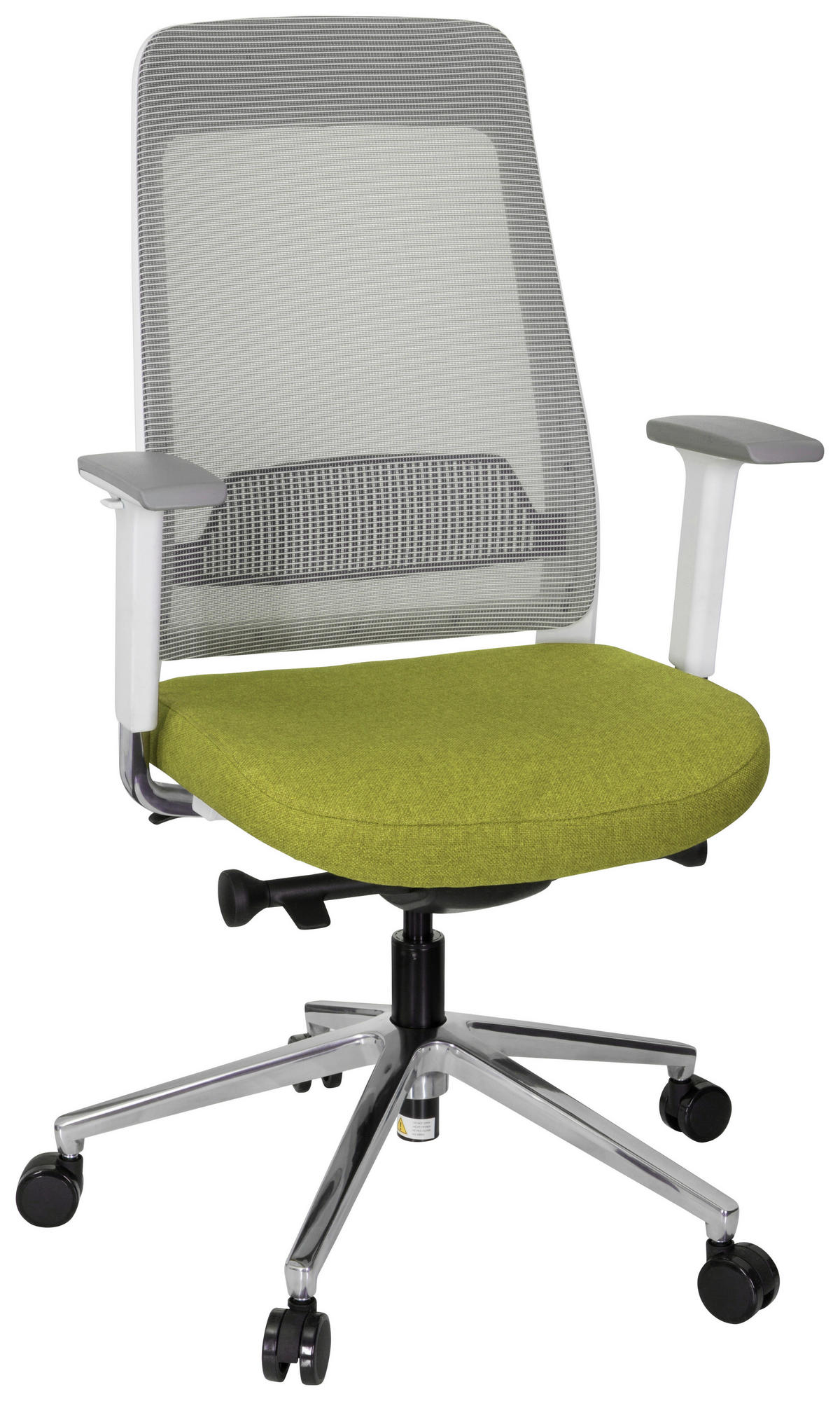 DREHSTUHL Netzbespannung, Flachgewebe Grau, Grün, Weiß  - Weiß/Grau, MODERN, Kunststoff/Textil (67/118/63cm) - MID.YOU