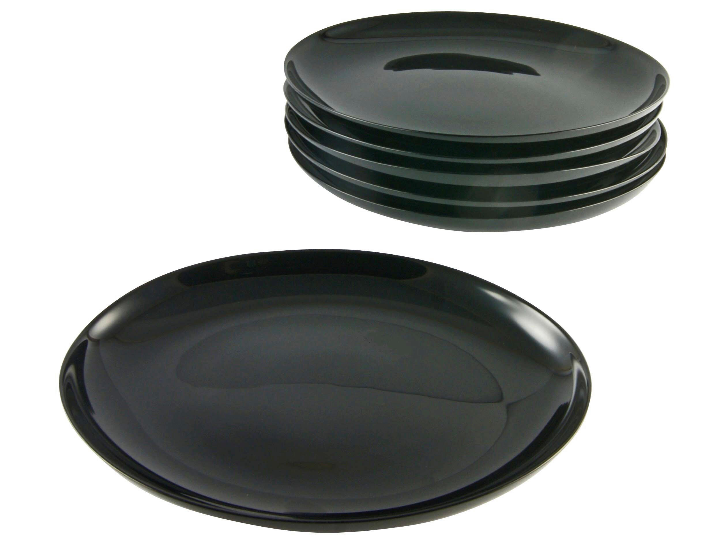 GRILLTELLERSET Italien Party Schwarz 6-teilig  - Schwarz, Basics, Glas (33cm) - Creatable