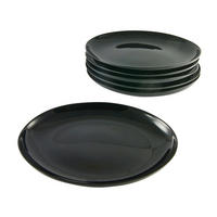 GRILLTELLERSET Italien Party Schwarz 6-teilig  - Schwarz, Basics, Glas (33cm) - Creatable