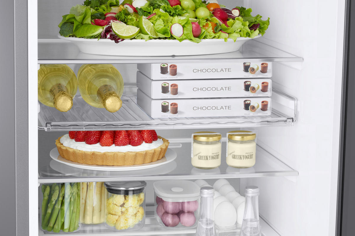 KÜHL-GEFRIER-KOMBINATION 59,5/203,0/65,8 cm RL38A776ASR/EG  - Edelstahlfarben, Basics, Glas/Kunststoff (59,5/203,0/65,8cm) - Samsung