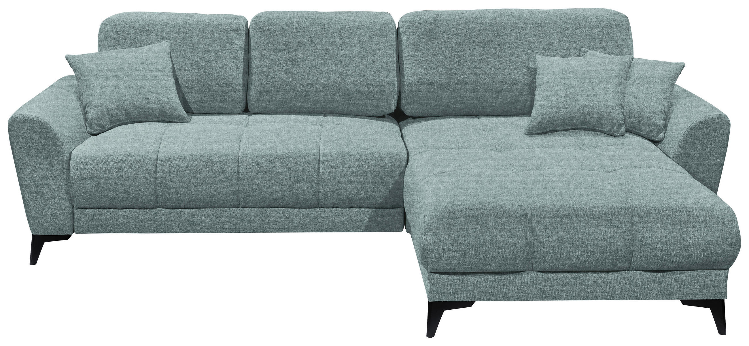 ECKSOFA in Webstoff Mintgrün  - Schwarz/Mintgrün, Konventionell, Kunststoff/Textil (281/189cm) - Carryhome