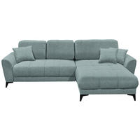 ECKSOFA in Webstoff Mintgrün  - Schwarz/Mintgrün, Konventionell, Kunststoff/Textil (281/189cm) - Carryhome
