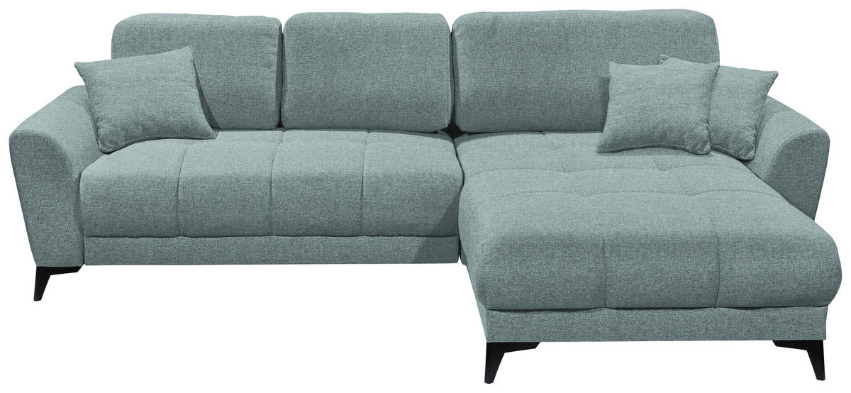 ECKSOFA in Webstoff Mintgrün  - Schwarz/Mintgrün, Konventionell, Kunststoff/Textil (281/189cm) - Carryhome