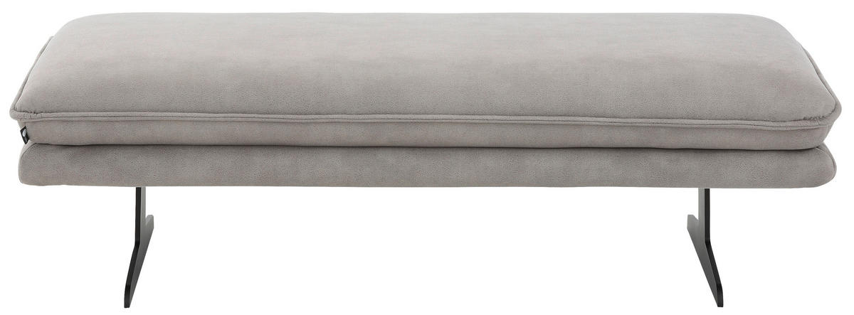 ECKSOFA Grau Mikrofaser  - Schwarz/Grau, Design, Textil/Metall (291/164cm) - Chilliano