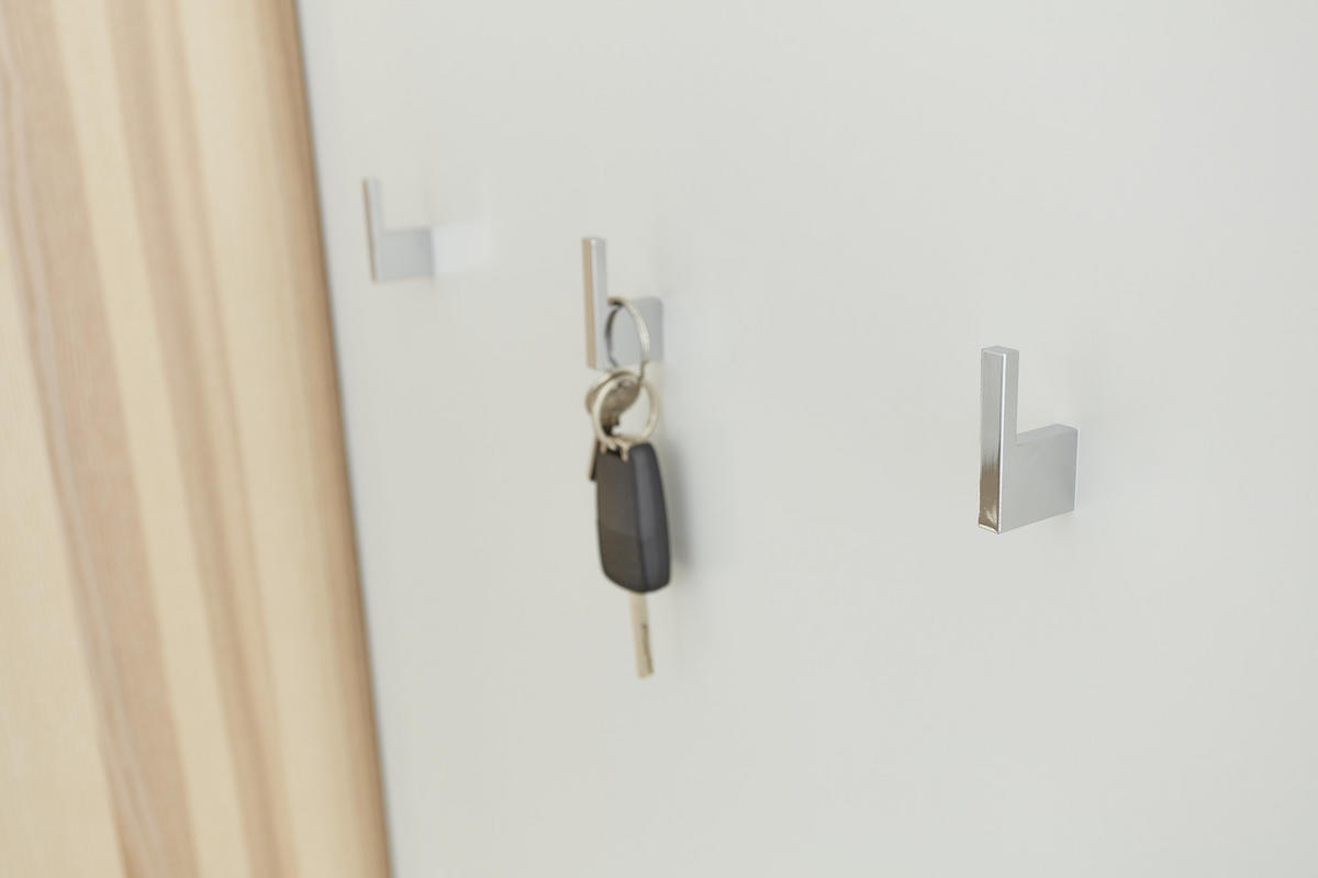 GARDEROBE 3-teilig  in  - Eschefarben/Weiß, Design, Holz - Invivus