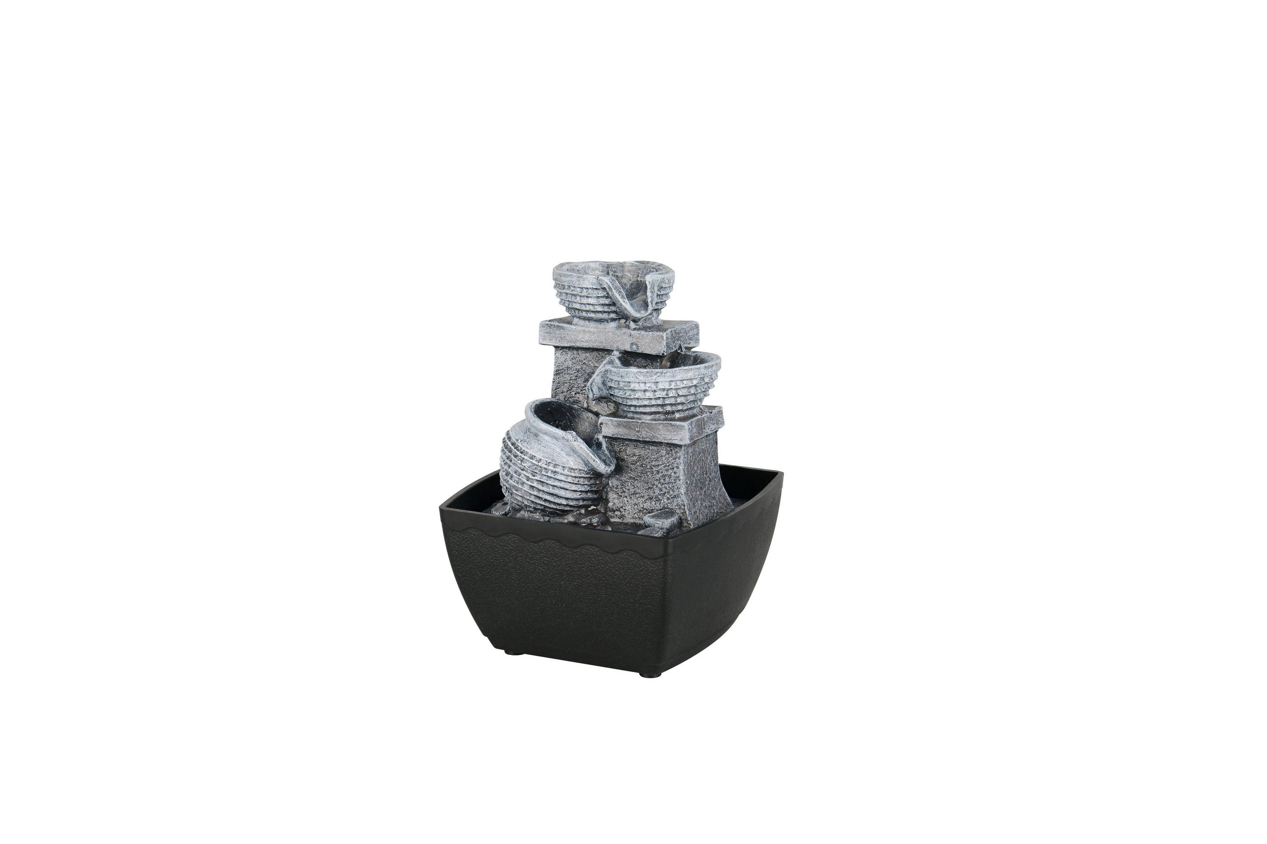 ZIMMERBRUNNEN  - Klar/Schwarz, LIFESTYLE, Glas/Kunststoff (12/18/13cm)