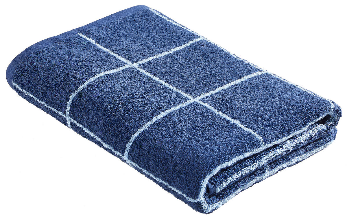 TÖRÖLKÖZŐ 70/140 cm kék, sötétkék  - sötétkék/kék, Natur, textil (70/140cm) - Bio:Vio