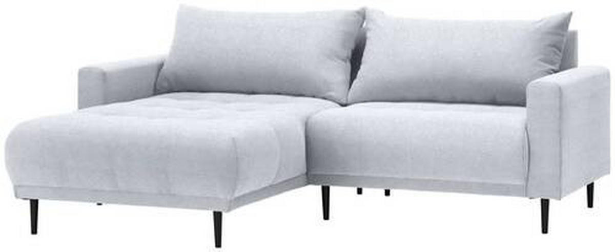 ECKSOFA in Flachgewebe Hellgrau  - Hellgrau/Schwarz, Design, Holz/Textil (215/160cm) - Stylife