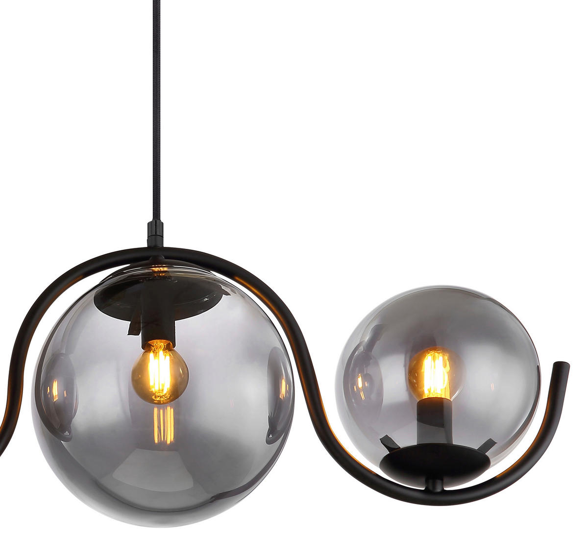 HÄNGELEUCHTE 100/20/120 cm    - Schwarz, Basics, Glas/Metall (100/20/120cm) - Globo