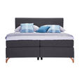 BOXSPRINGBETT 200/200 cm  in Anthrazit  - Anthrazit/Kupferfarben, KONVENTIONELL, Textil/Metall (200/200cm) - Esposa