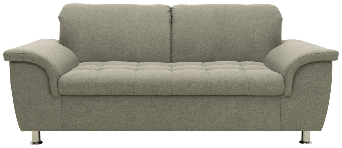 2-SITZER-SOFA  in Webstoff Graubraun  - Chromfarben/Graubraun, KONVENTIONELL, Textil/Metall (190/81/97cm) - MID.YOU