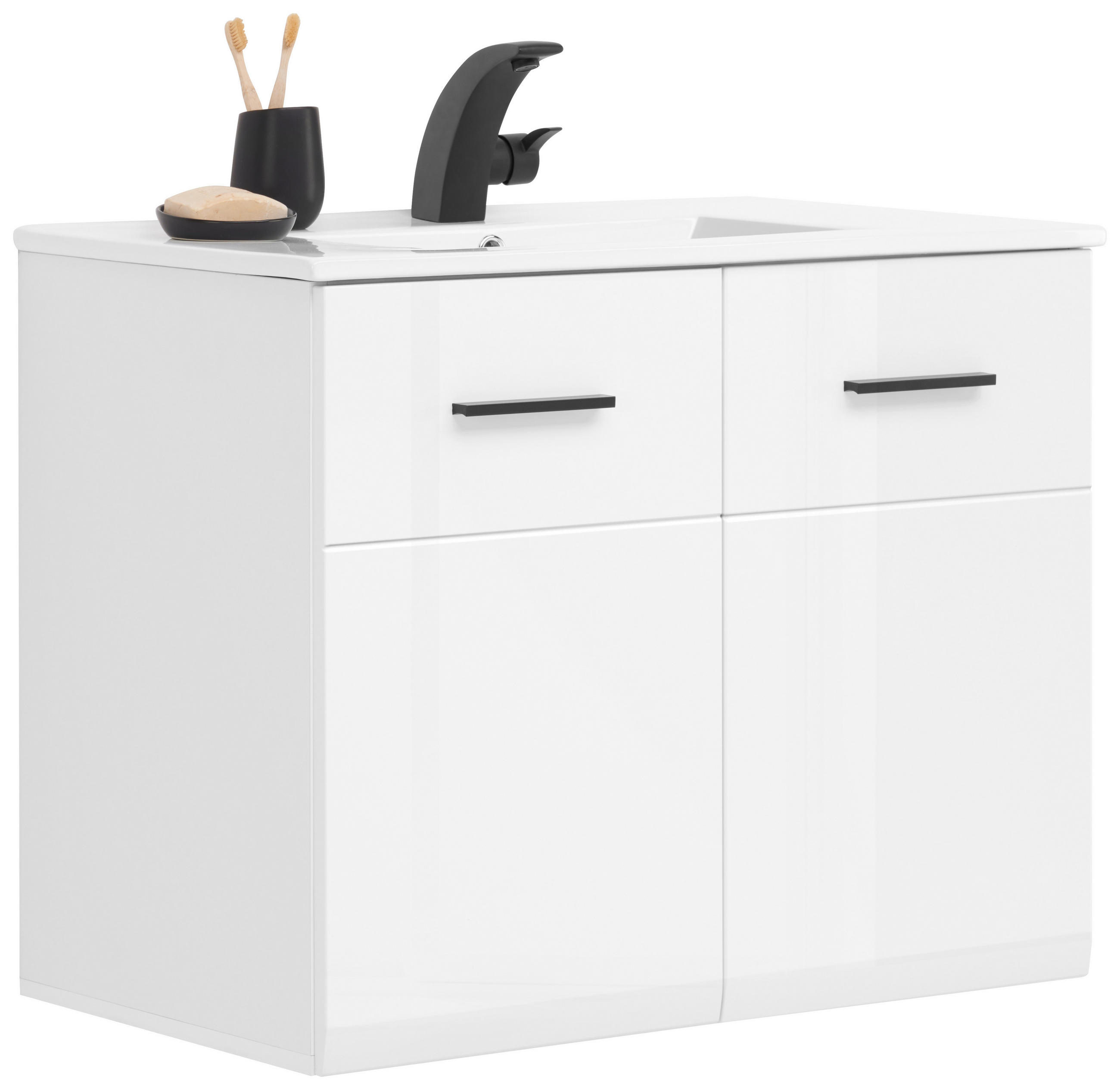 Waschtischkombi Avanti Weiß B: 79,8 cm