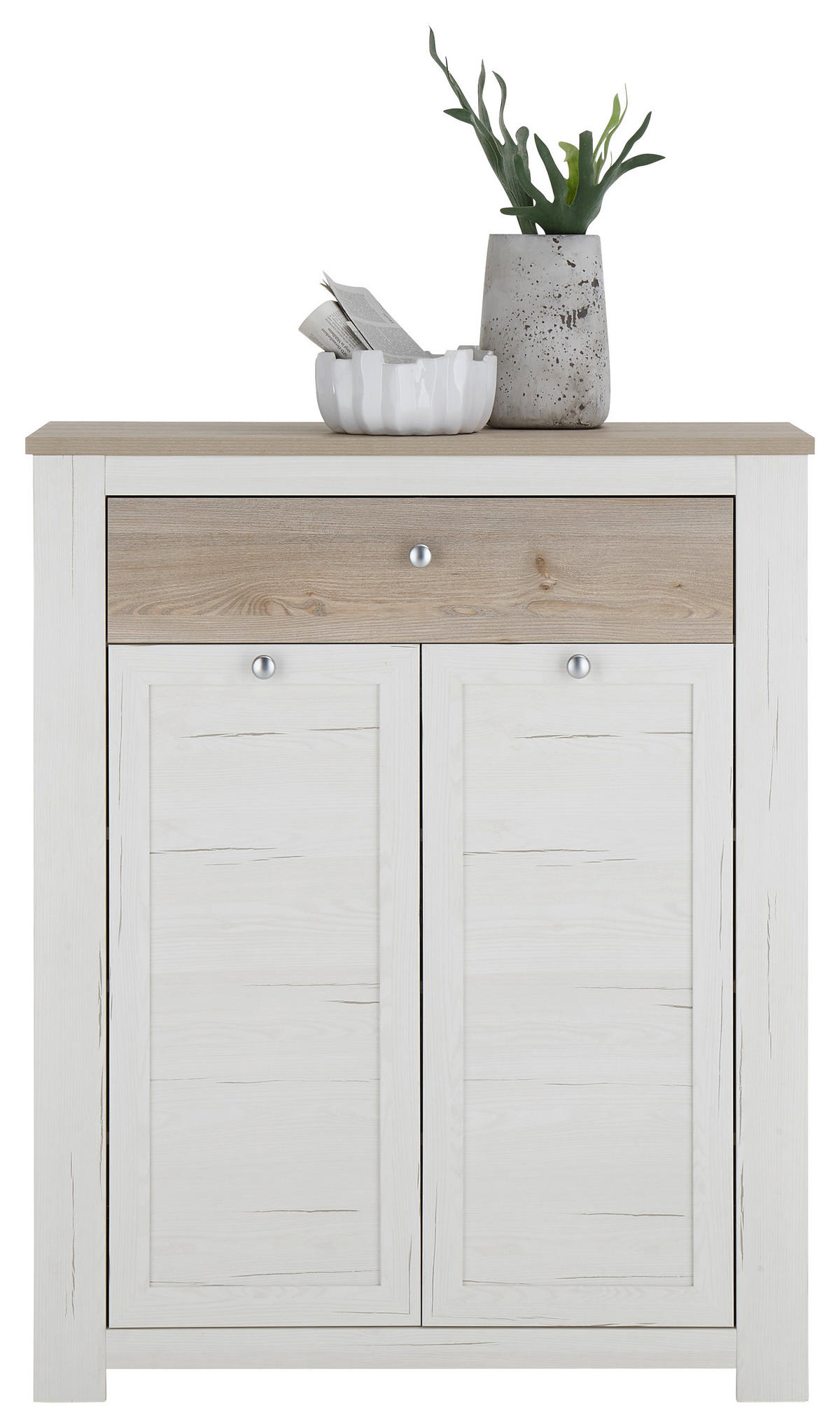 SCHUHSCHRANK  in 98/121/38 cm  - Silberfarben/Weiß, LIFESTYLE, Holzwerkstoff/Kunststoff (98/121/38cm) - MID.YOU