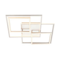 LED-DECKENLEUCHTE 71,5/71,5/8,5 cm   - Chromfarben/Weiß, Trend, Kunststoff/Metall (71,5/71,5/8,5cm) - Novel