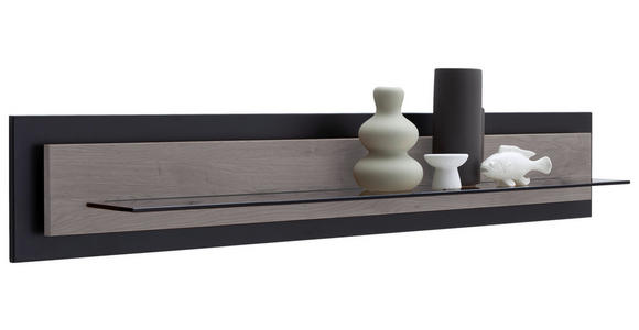 WANDBOARD  150/26/23 cm  - Eichefarben/Schwarz, Design, Glas/Holz (150/26/23cm) - Novel