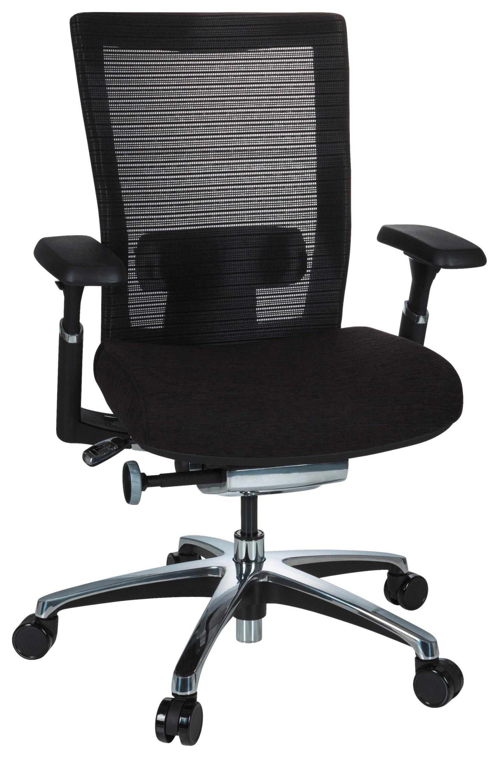 SNURRSTOL  i nätklädsel, flatväv svart  - kromfärg/svart, Modern, metall/textil (65/101/60cm) - MID.YOU