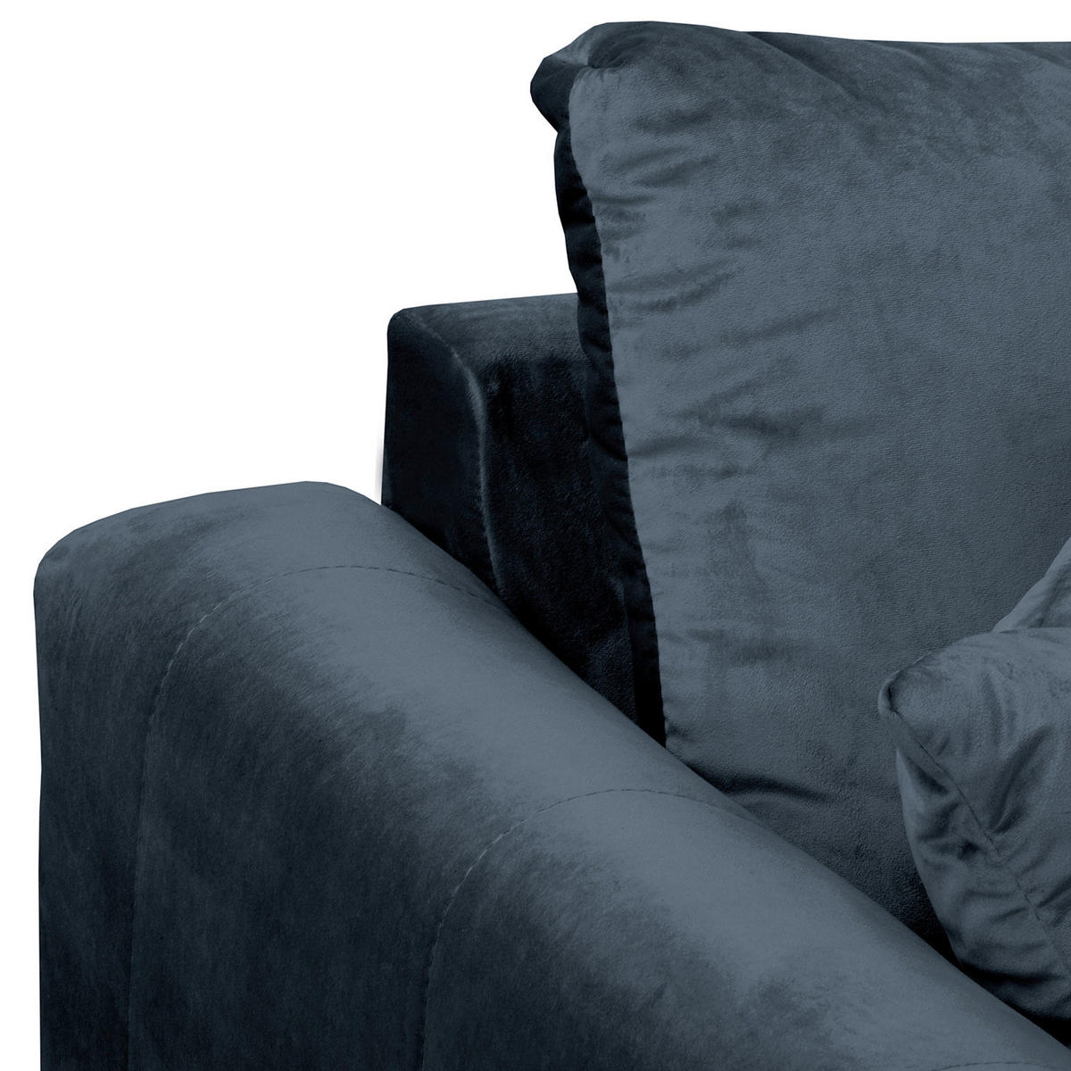 ECKSOFA inkl. Hocker Ariella in Samt Dunkelblau  231/161 cm  - Naturfarben/Dunkelblau, Design, Holz/Textil (231/161cm) - Livetastic