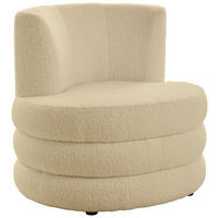 DESIGNSESSEL Magari Flachgewebe, Teddystoff Beige    - Edelstahlfarben/Beige, Trend, Textil/Metall (90/82/85cm) - Livetastic