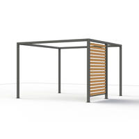 PAVILLON-SICHTSCHUTZ Holzoptik Metall  - Anthrazit/Braun, Basics, Metall (160/210/0,5cm) - Siena Garden