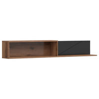 WANDBOARD in 156/25/22 cm Schwarz, Eichefarben  - Eichefarben/Schwarz, Design, Holzwerkstoff (156/25/22cm)