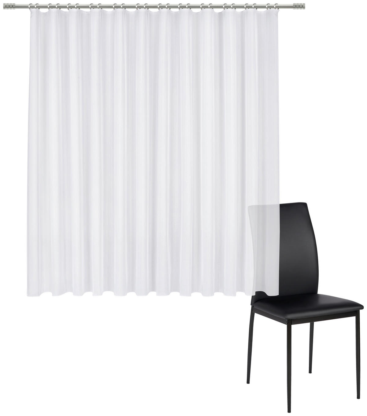 KÉSZFÜGGÖNY áttetsző  - fehér, Basics, textil (300/175cm) - Esposa